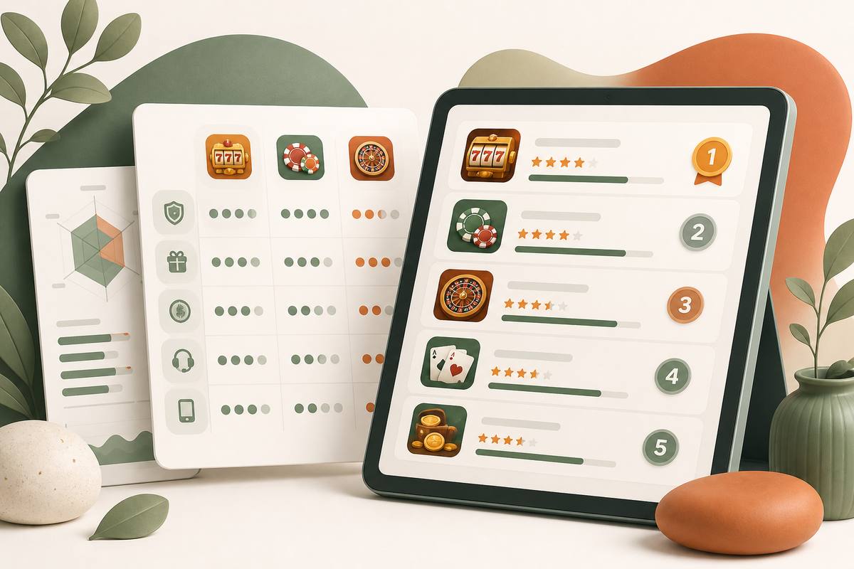Illustration of comparison scorecards on a tablet
